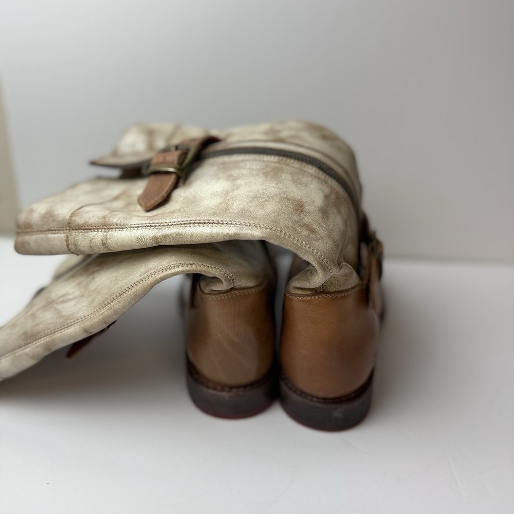 Bed Stu Gogo Lug Sole Mid-Calf Boots Buckle Leather Women's Sz 8 MSRP $345 - Picture 3 of 12